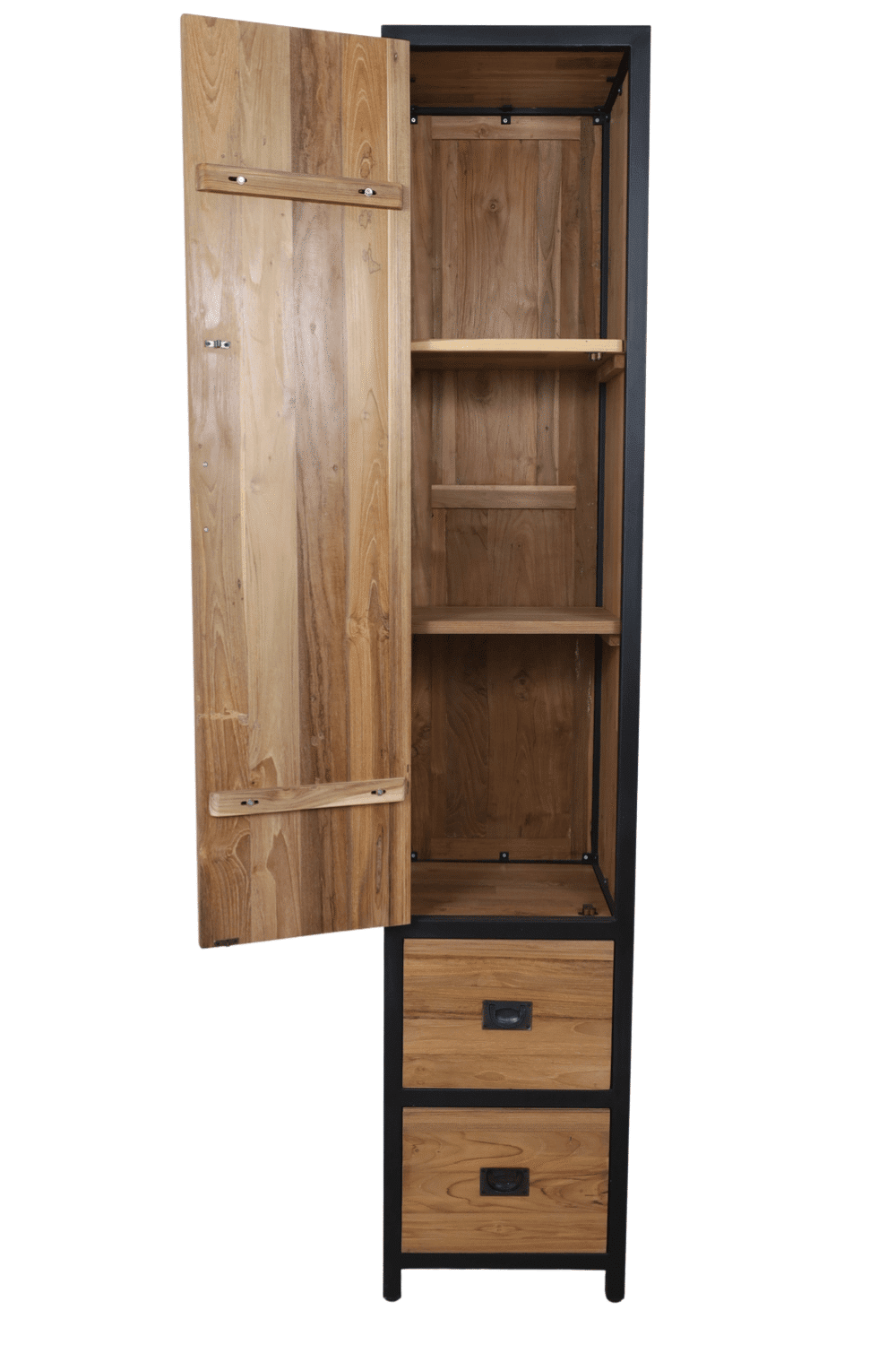 kolomkast 40x40x200 cm solid teak hout met metaal kolomkast 40x40x200 cm solid teak hout met metaal