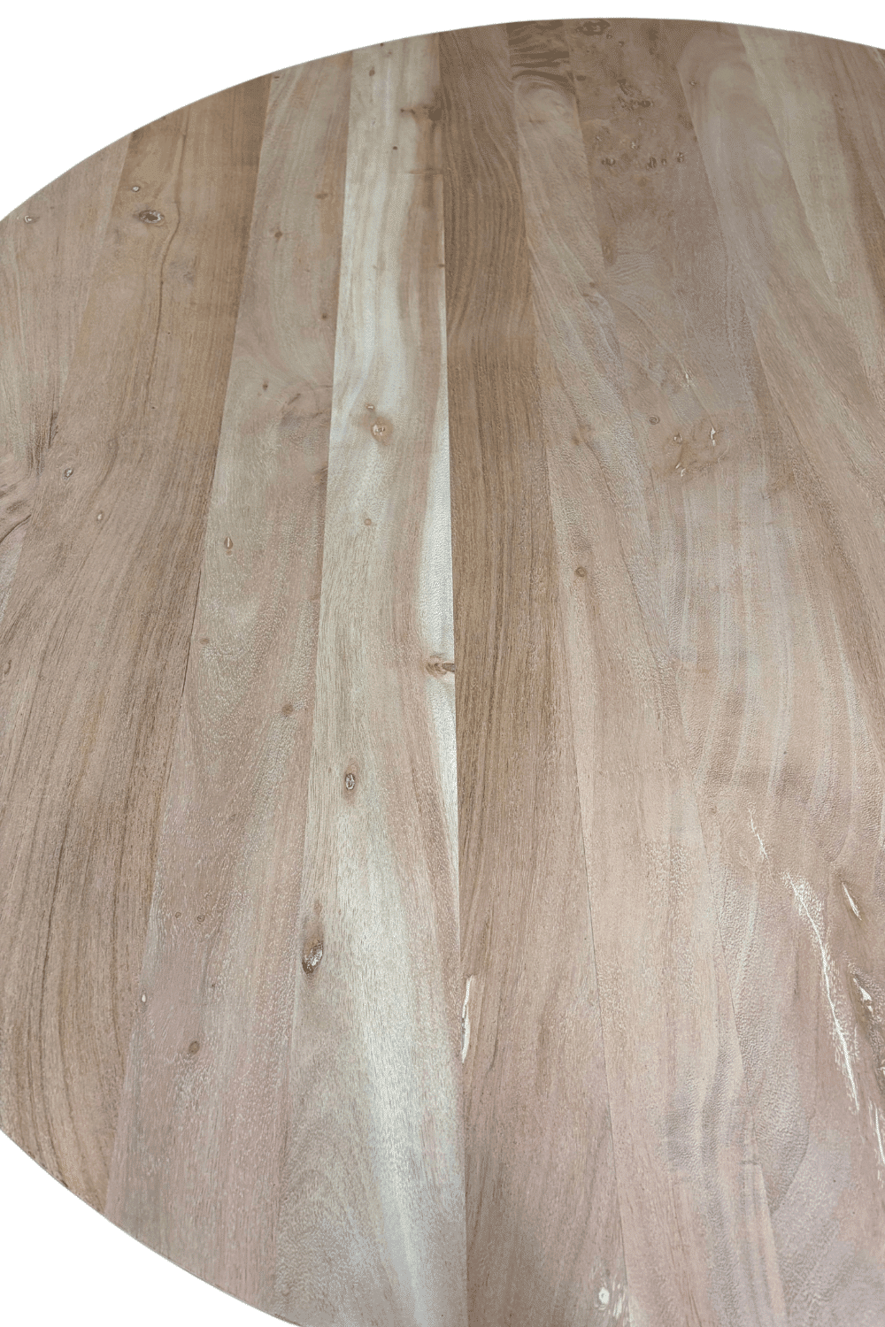 Ronde 130 cm eettafel eiken look rond naturel kleur Ronde 130 cm eettafel eiken look rond naturel kleur