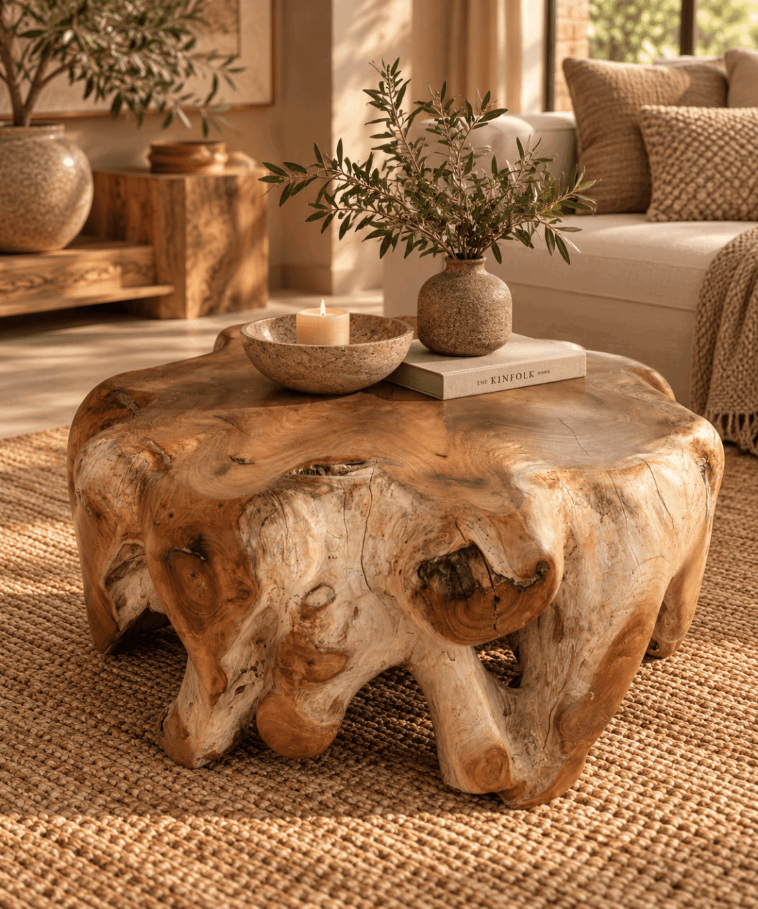 boomstam salontafel Wortelteak salontafel rond 80x80x46m boomstam salontafel Wortelteak salontafel rond 80x80x46m