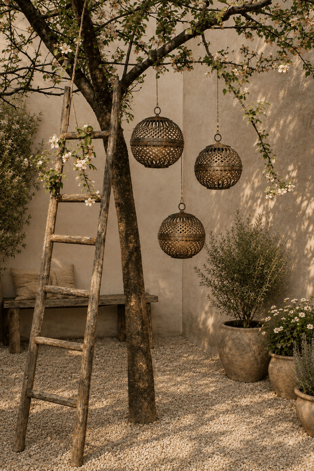 Set van 3 decoratieve roestballen