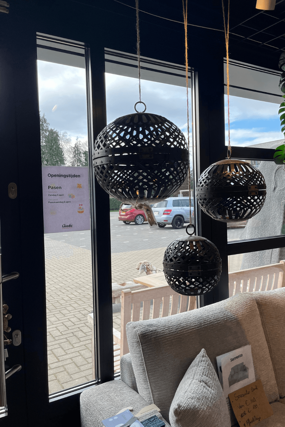 Set van 3 decoratieve roestballen