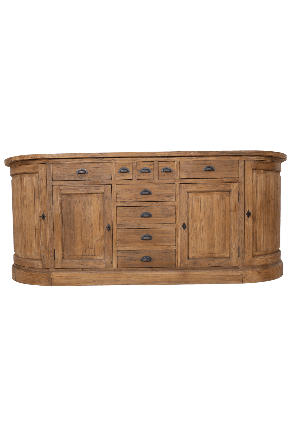 Warm houten dressoir met natuurlijke decoratie Warm houten dressoir met natuurlijke decoratie