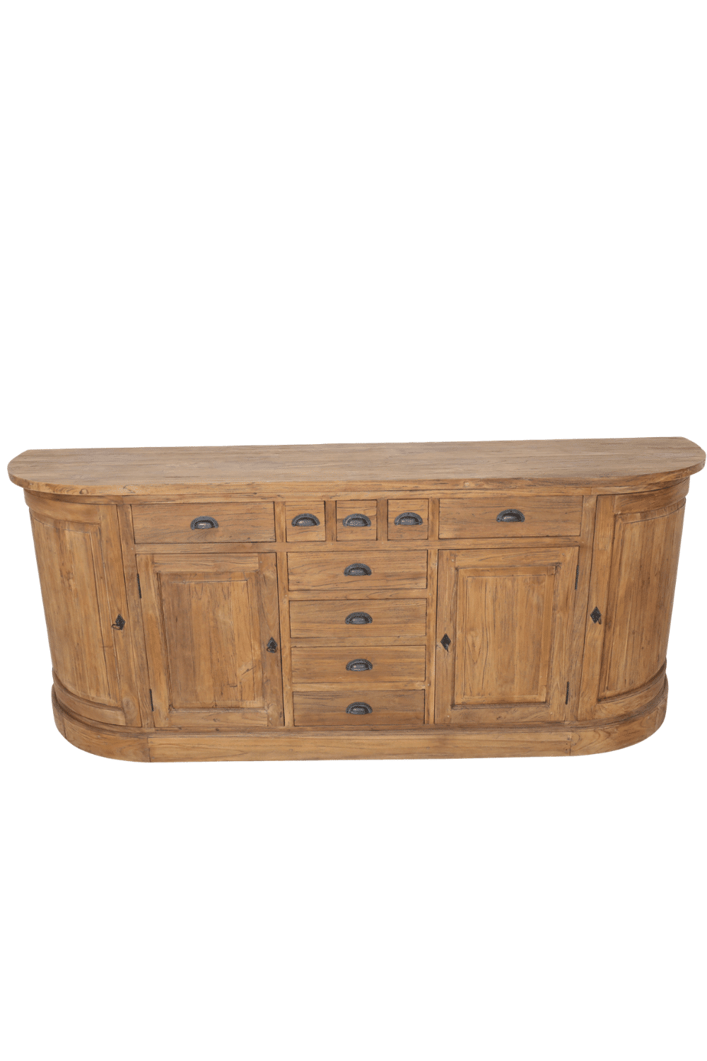 Warm houten dressoir met natuurlijke decoratie Warm houten dressoir met natuurlijke decoratie