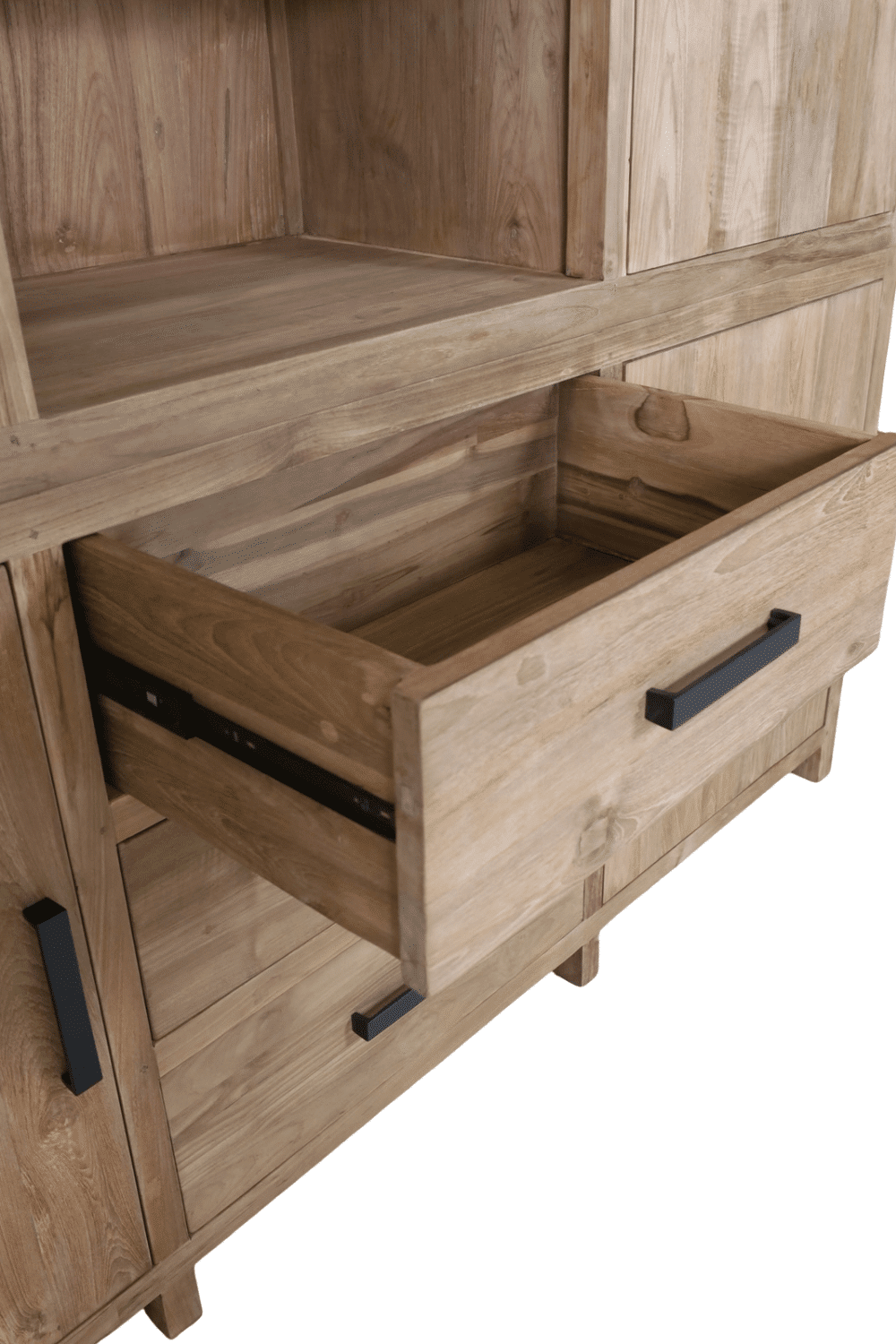 Teak houten opbergkast vitrinekast blok groot Teak houten opbergkast vitrinekast blok groot