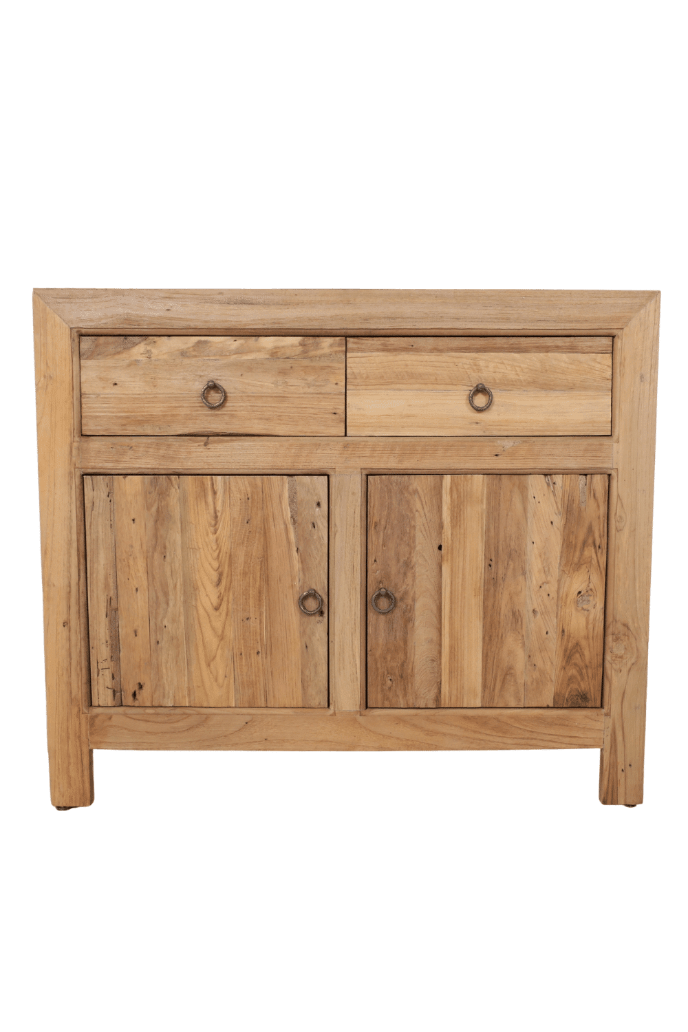 Robuuste Landelijke Badkamermeubel Van Ruw Teak Hout 100 Cm