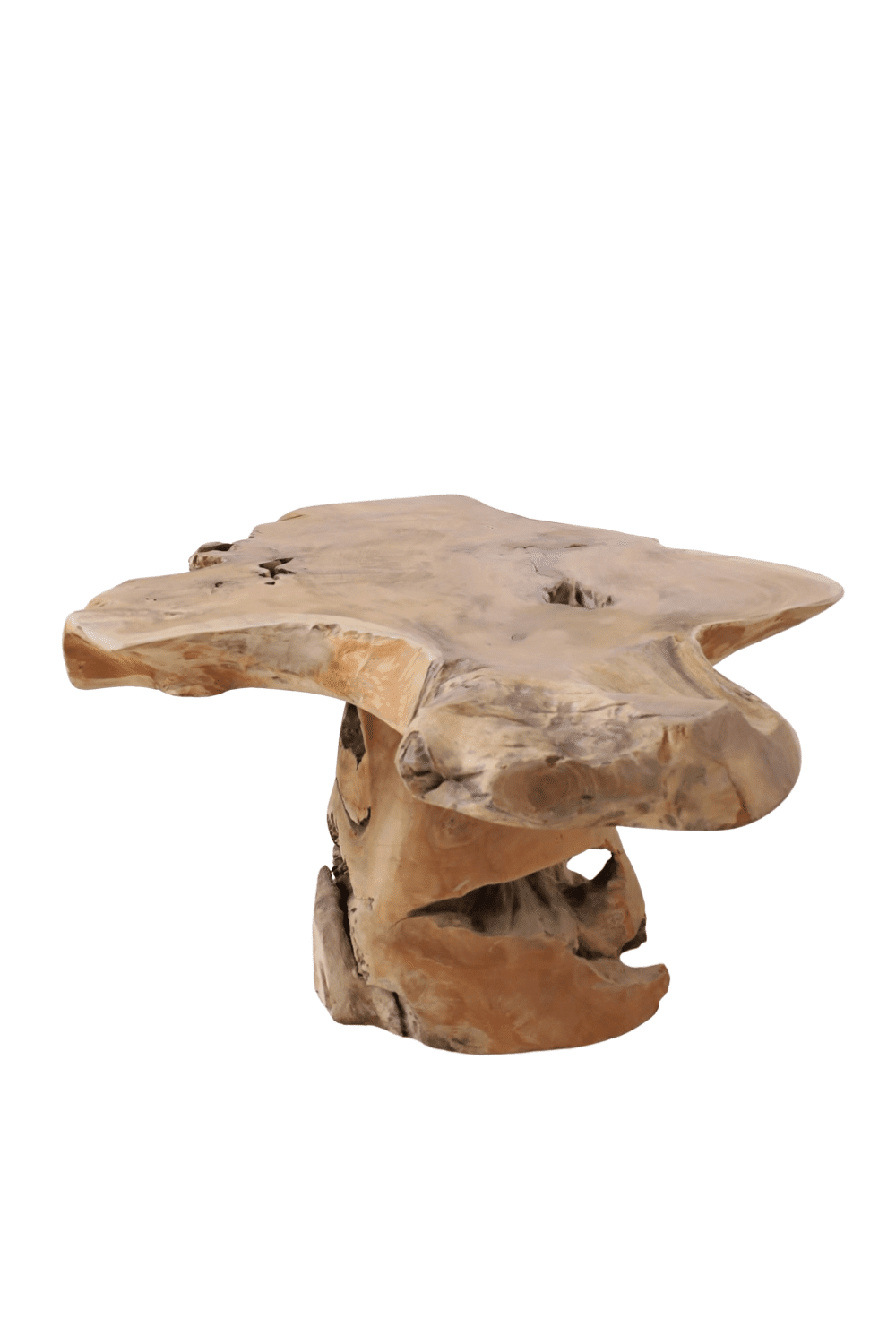 wortel teak salontafel natuurlijke vorm