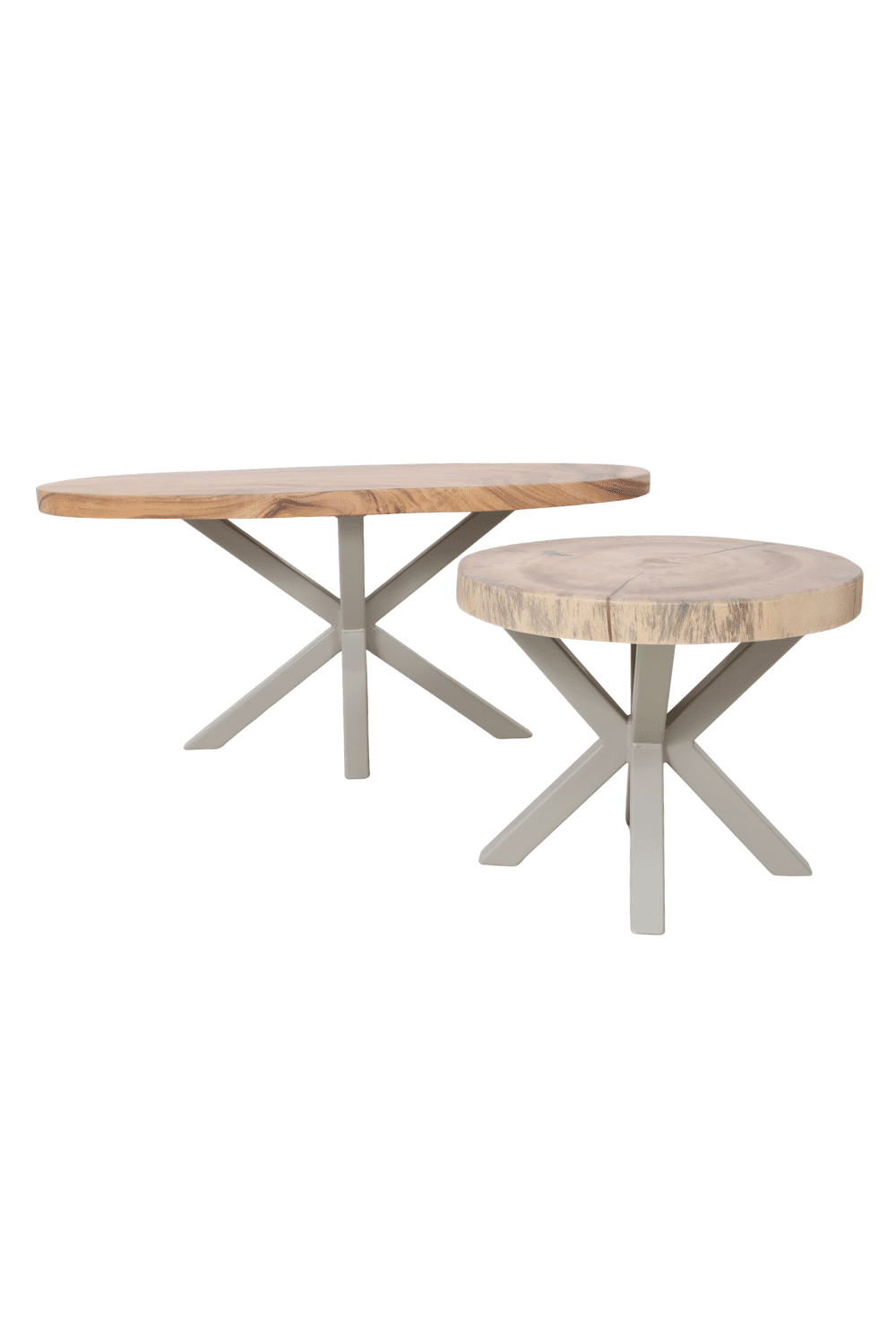 suar setje salontafels ovaal en rond 100x49x46 cm en 48x48x40 cm met beige poot suar setje salontafels ovaal en rond 100x49x46 cm en 48x48x40 cm met beige poot