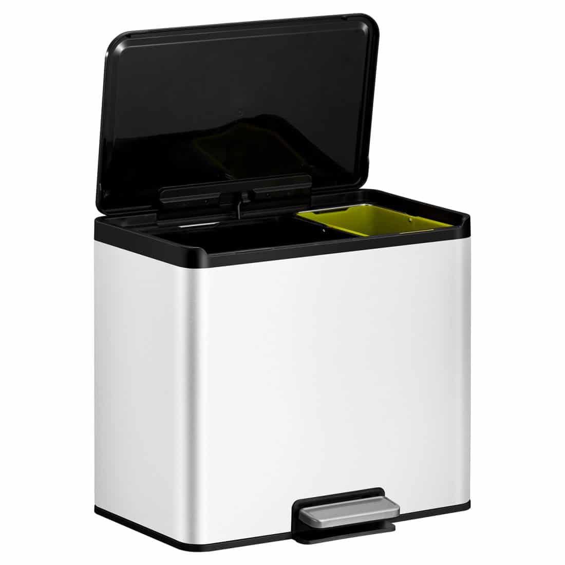 Essential Recycle Step Bin 20+9L White