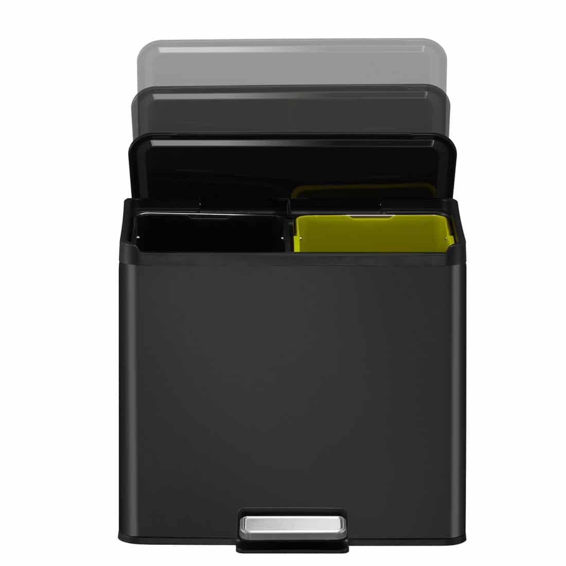 Essential Recycle Step Bin 15+15L Black
