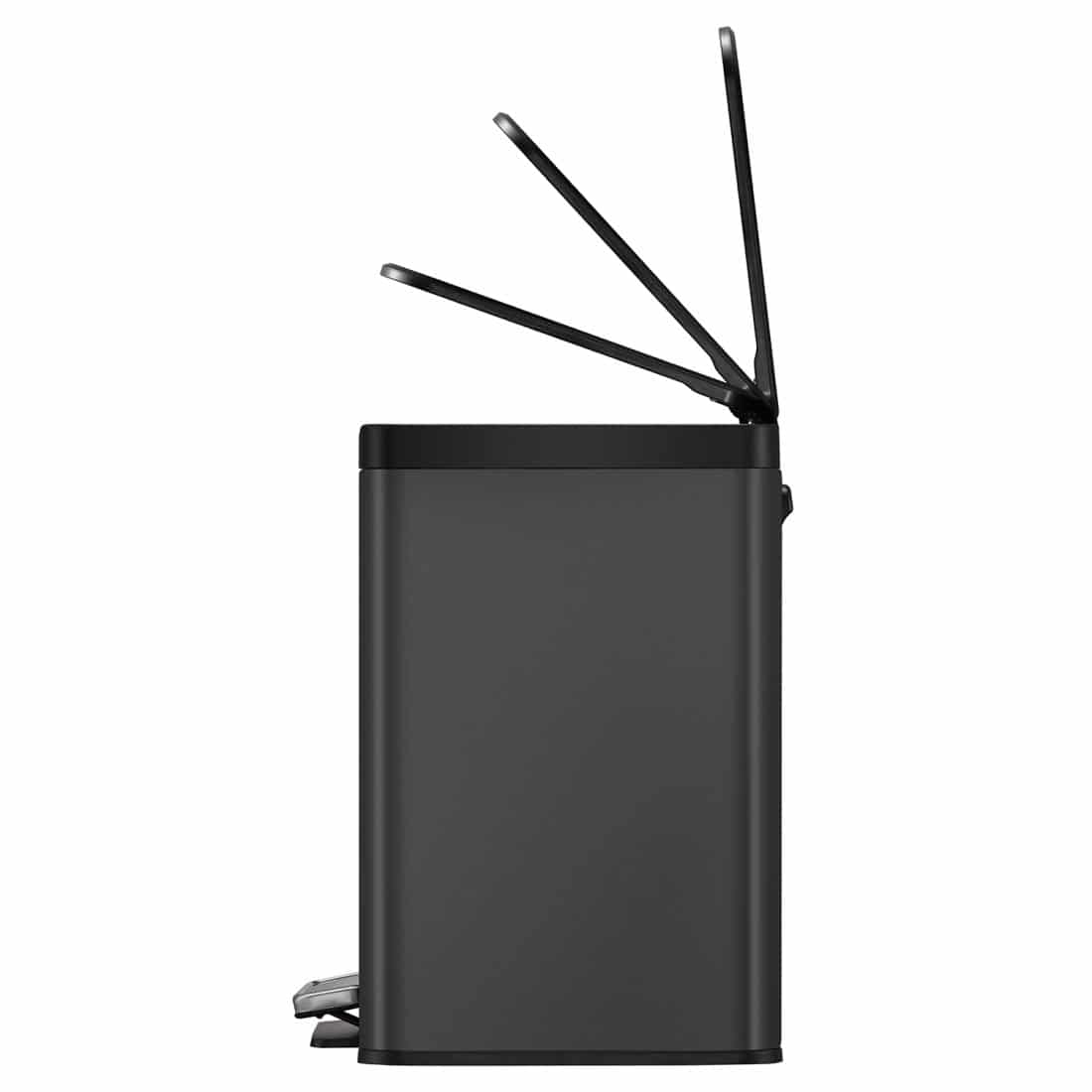 Essential Recycle Step Bin 9+9+9L Black