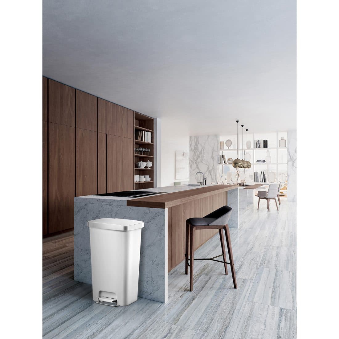 Hana Step Bin 45L White