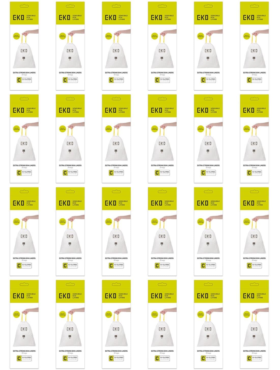 Drawstring Trash Bags Type C 10 15l White