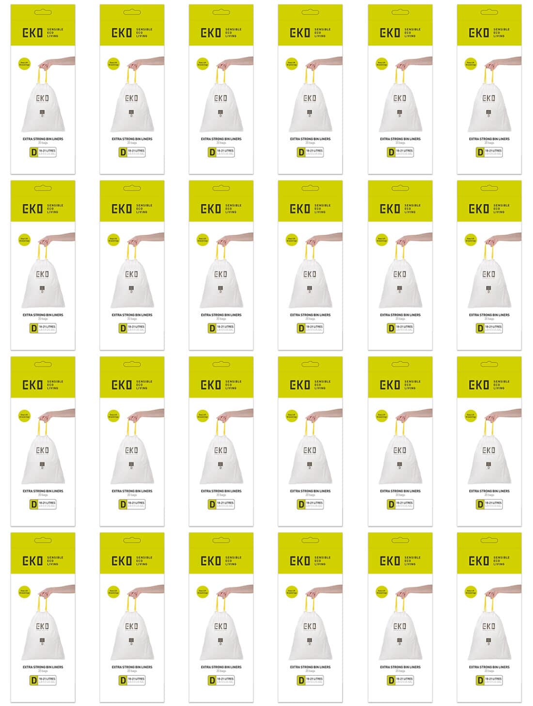Drawstring Trash Bags Type D 18 21l White