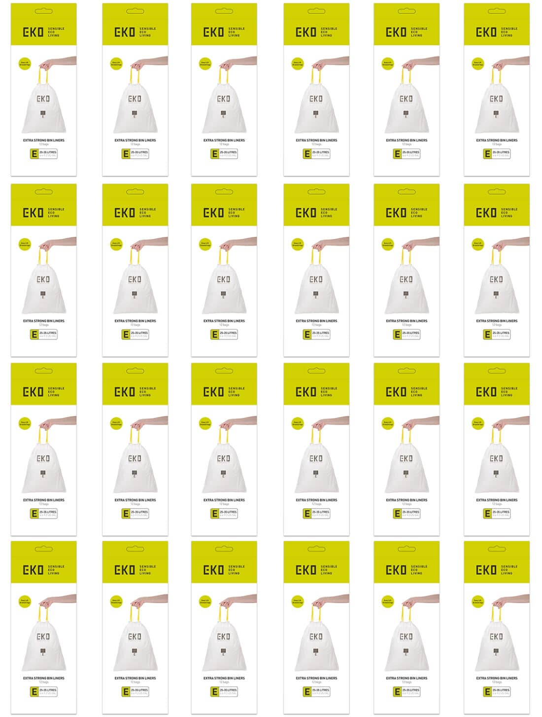 Drawstring Trash Bags Type E 25 35l White