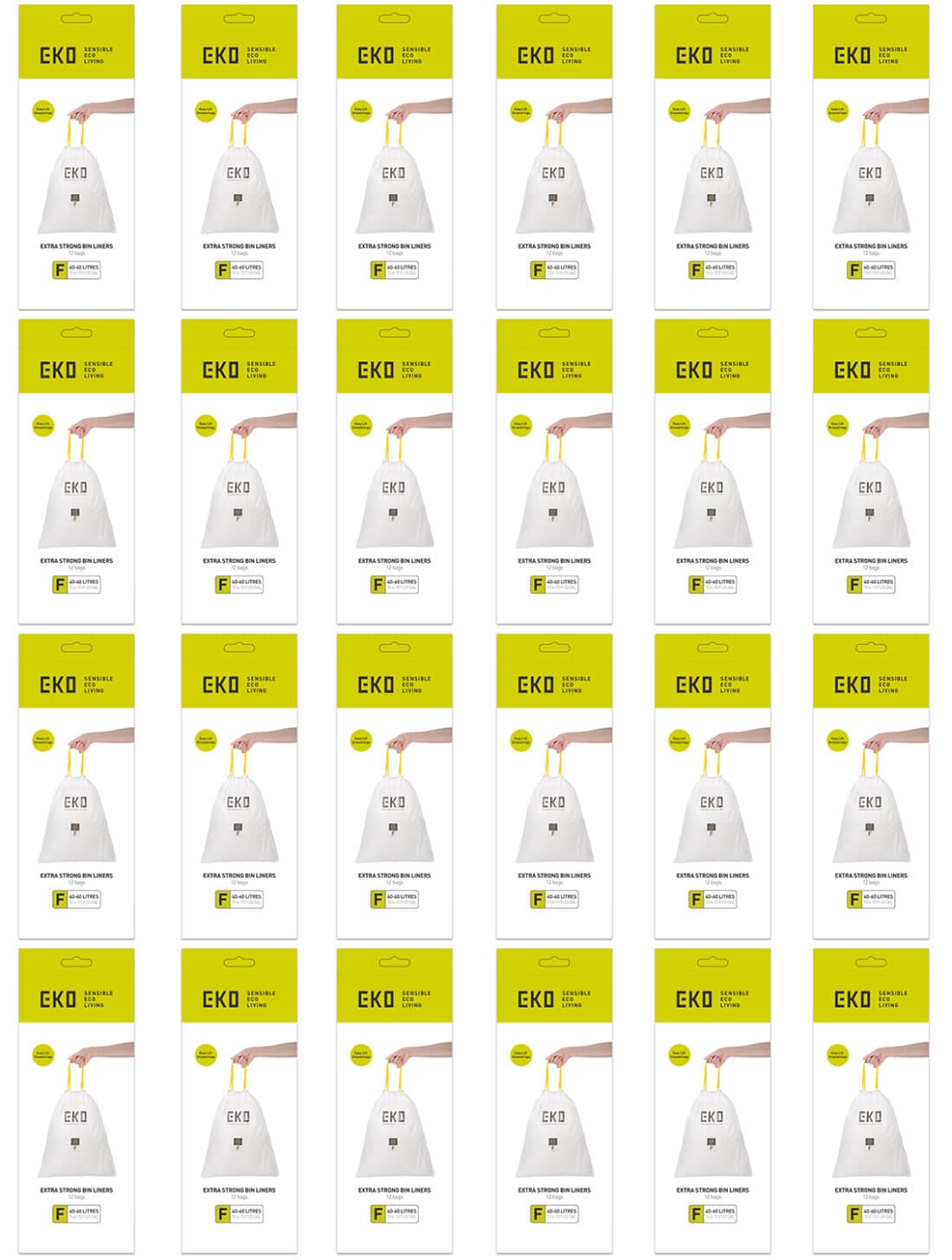 Drawstring Trash Bags Type F 40 60l White