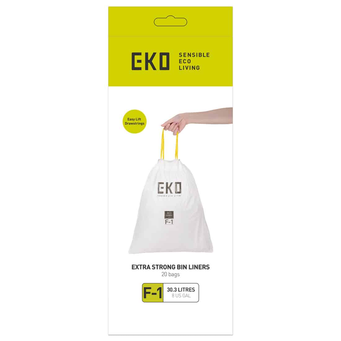 Drawstring Trash Bags Type F1 30 3l White