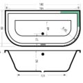 Bad Principe 180 215 80 Cm Antraciet Mat Bad Principe 180 215 80 Cm Antraciet Mat