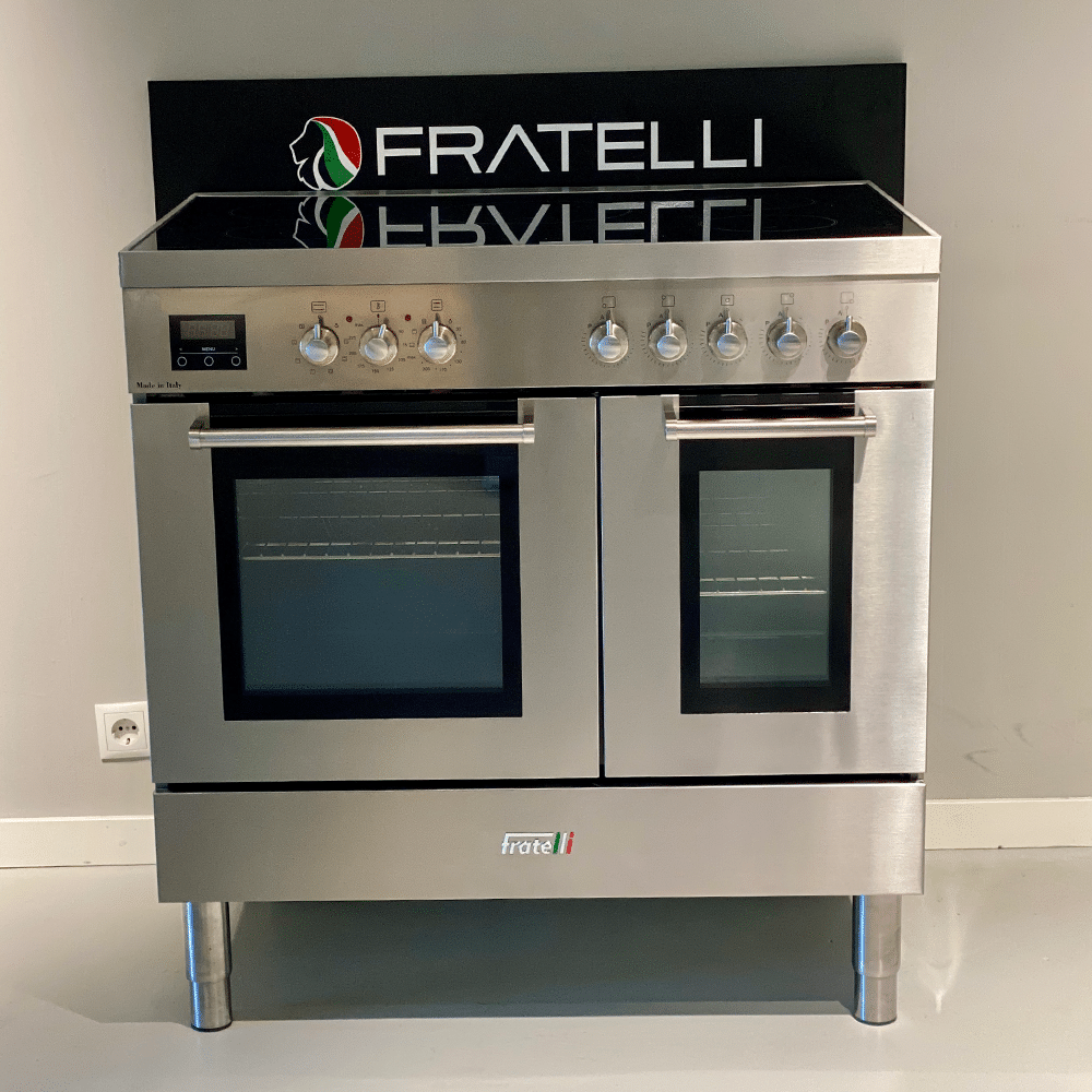 Showroom Deal 8211 Fratelli Milano Inductiefornuis 89 5cm Dubbele Oven Rvs