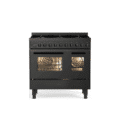 ILVE All Black gasfornuis 90cm dubbele oven met lade