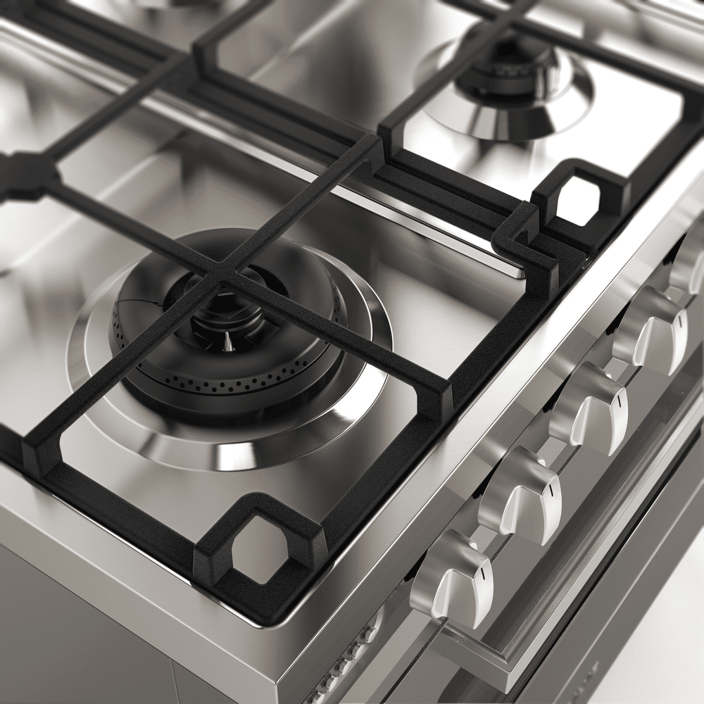 Ilve Rvs Gasfornuis 90cm Dubbele Oven Met Lade