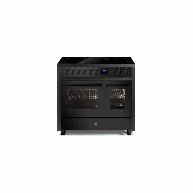Steel Enfasi Pulse 100cm All Black Inductiefornuis Met 2 Ovens Ep10ff 5fiw Nf