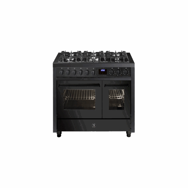 Steel Enfasi Pulse 100cm All Black Gasfornuis Met 2 Ovens Ep10ff 6 Nf