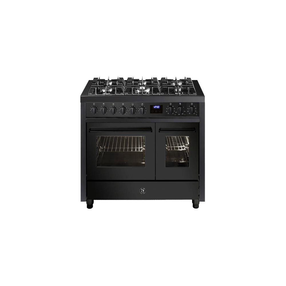 Steel Enfasi Pulse 100cm All Black Gasfornuis Met 2 Ovens Ep10ff 6 Nf