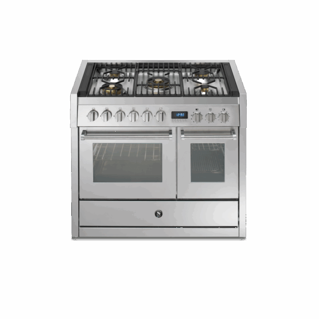 Steel Genesi Pulse 100cm Rvs Gasfornuis Met 2 Ovens Gp10ff 4m Ss