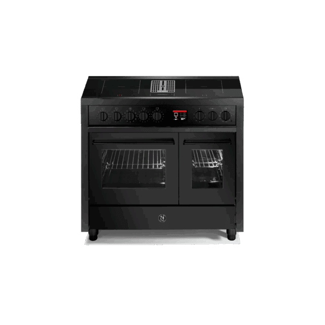 Steel Enfasi Mistral 100cm Inductiefornuis Met Gentegreerde Werkbladafzuiging All Black 8211 Eq10ff 4fikw