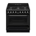 SMEG Victoria 90cm gasfornuis met 1 oven - Glanzend Zwart
