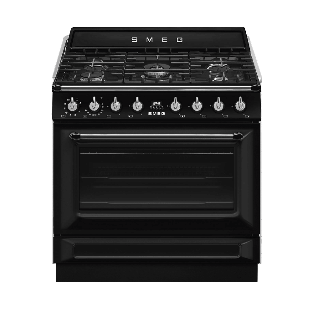 Smeg Victoria 90cm Gasfornuis Met 1 Oven 8211 Glanzend Zwart Smeg Victoria 90cm Gasfornuis Met 1 Oven 8211 Glanzend Zwart