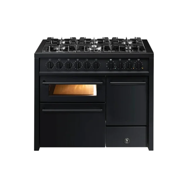 Steel Enfasi Gasfornuis 100cm Sd 3 Ovens 6 Pits All Black