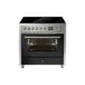 Steel Enfasi inductiefornuis 90cm 1 oven All Black
