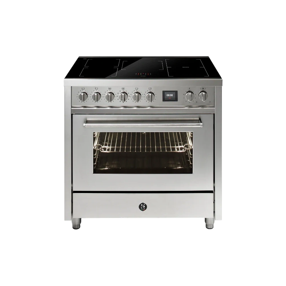 Steel Enfasi Inductiefornuis 90cm 1 Oven 5 Zones