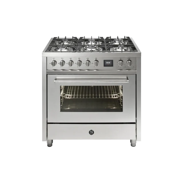 Steel Enfasi Gasfornuis 90cm 1 Oven 6 Pits