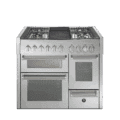 Steel Genesi gasfornuis 100cm 3 ovens 4-pits