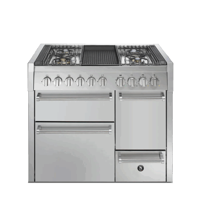 Steel Genesi Gasfornuis 100cm 3 Ovens Met Dichte Deur