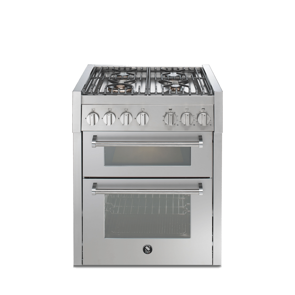 Steel Genesi Gasfornuis 70cm 2 Oven Steel Genesi Gasfornuis 70cm 2 Oven