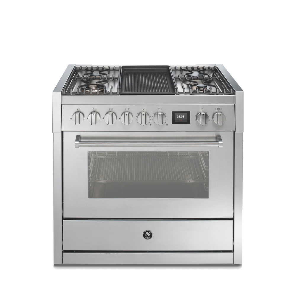 Steel Genesi Gasfornuis 90cm 1 Oven Steel Genesi Gasfornuis 90cm 1 Oven