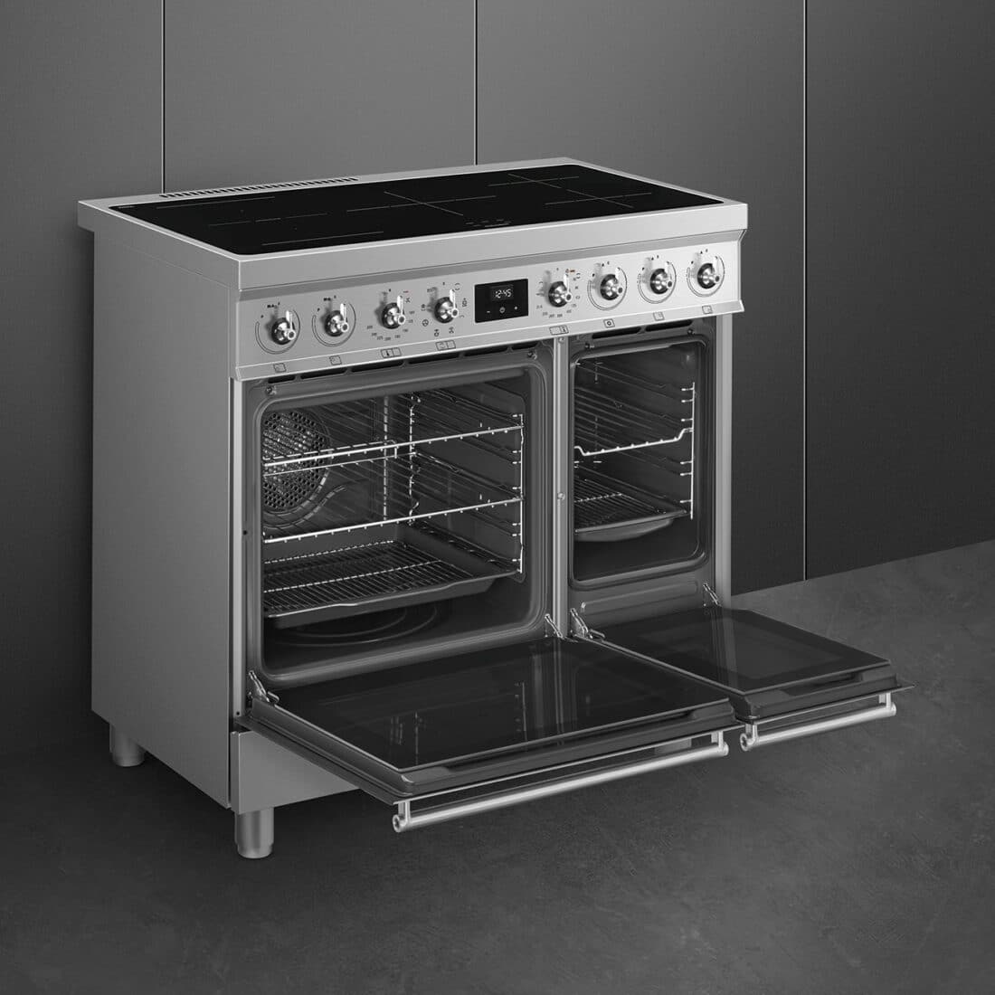 Smeg Classici 90cm Inductiefornuis Met Twee Ovens