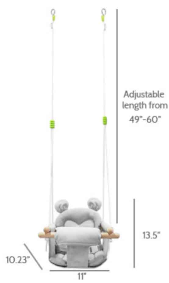 Babyschommel Met Berenoortjes Grijs