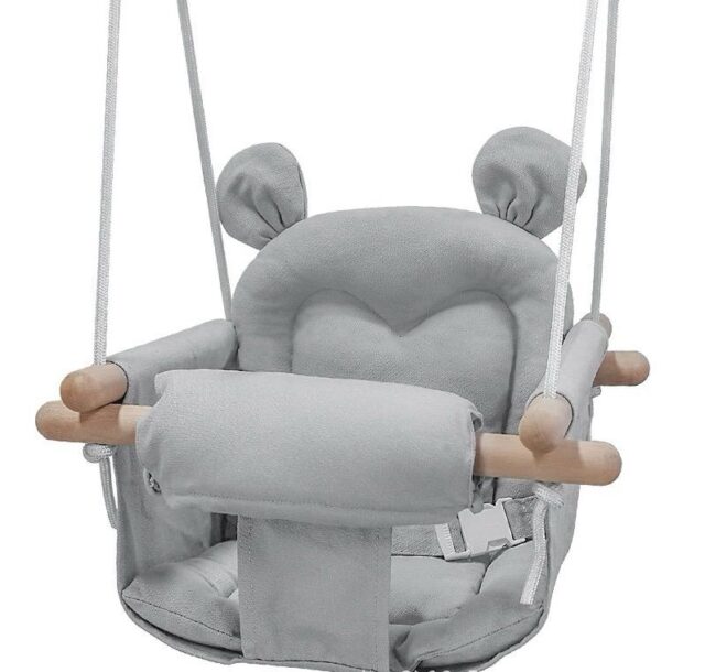 Babyschommel Met Berenoortjes Grijs