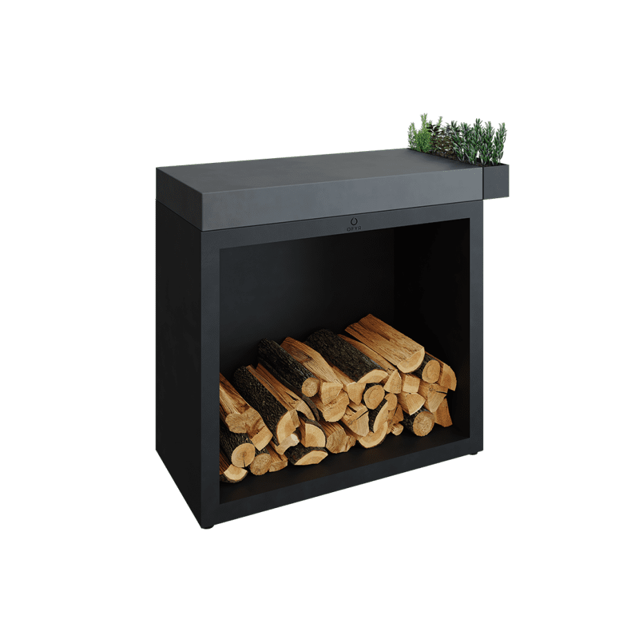 Ofyr Butcher Block Storage 90 Black Keramiek