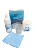 Aquakristal starterset voor hottub met fles, pot, doseerbeker en doek