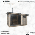 Kirami Finvision buitensauna buiten showmodel