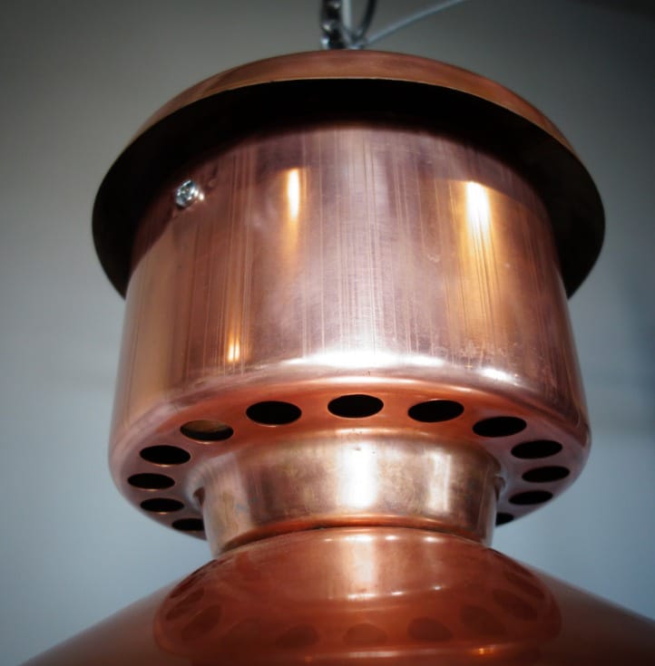 Industrial copper dining table lamp