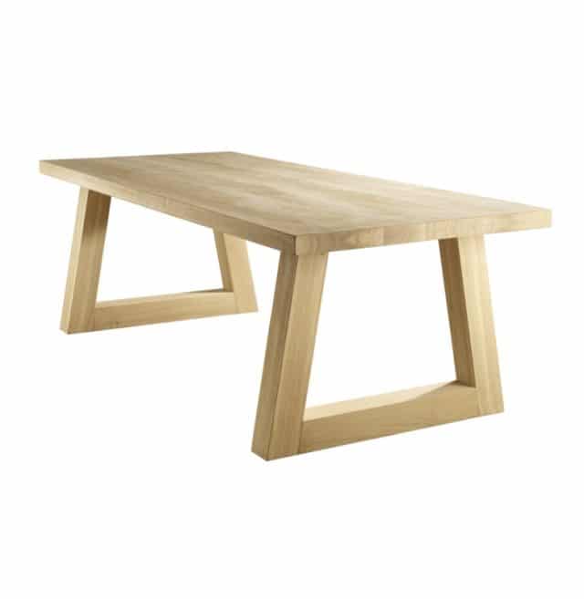 Eiken eettafel met eiken onderstel
