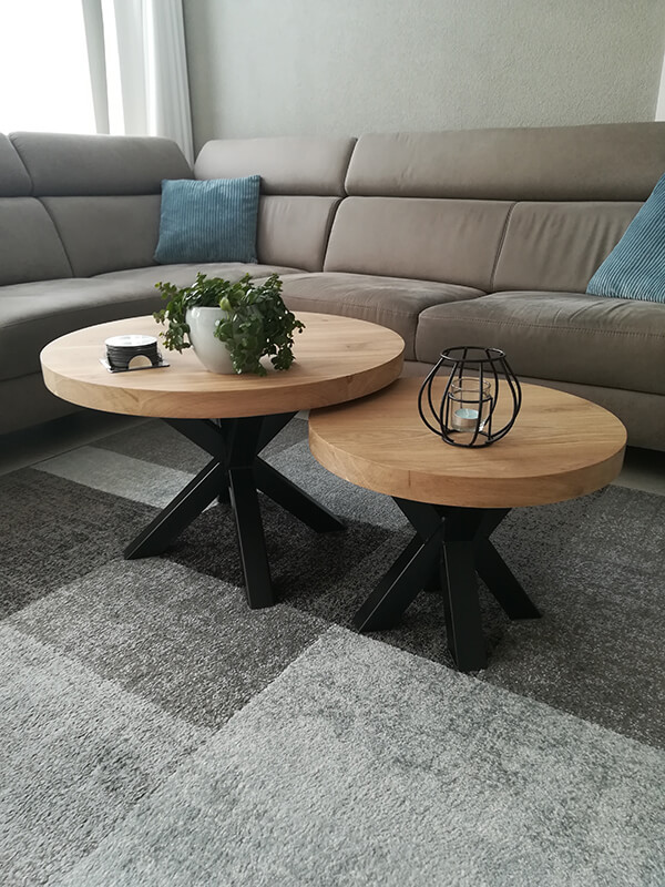 Oak coffee table Mokra 2 and 4 centimeters thick