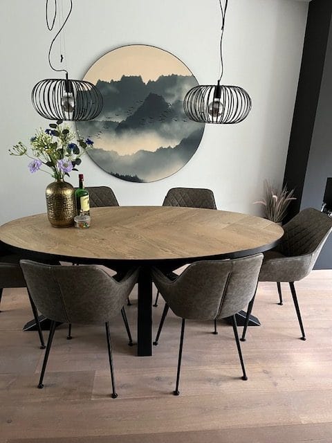 ovale visgraat tafel