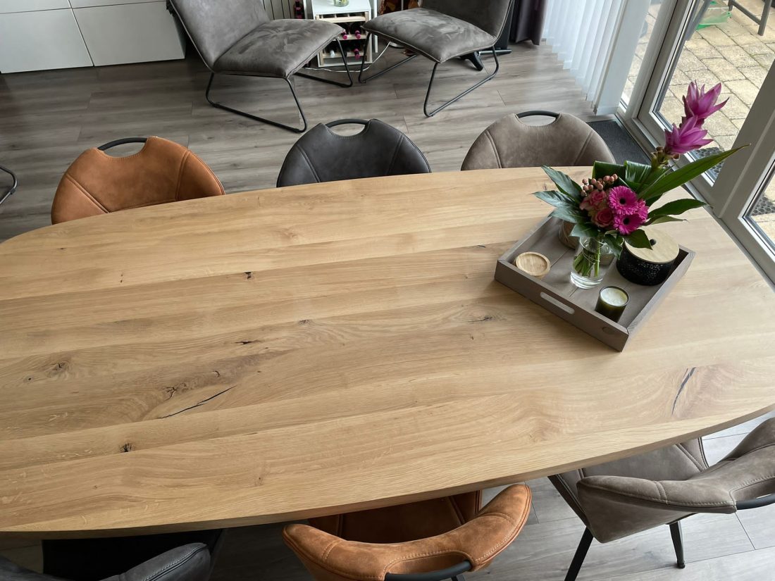 Danish Oval Oak Table X In A Shape